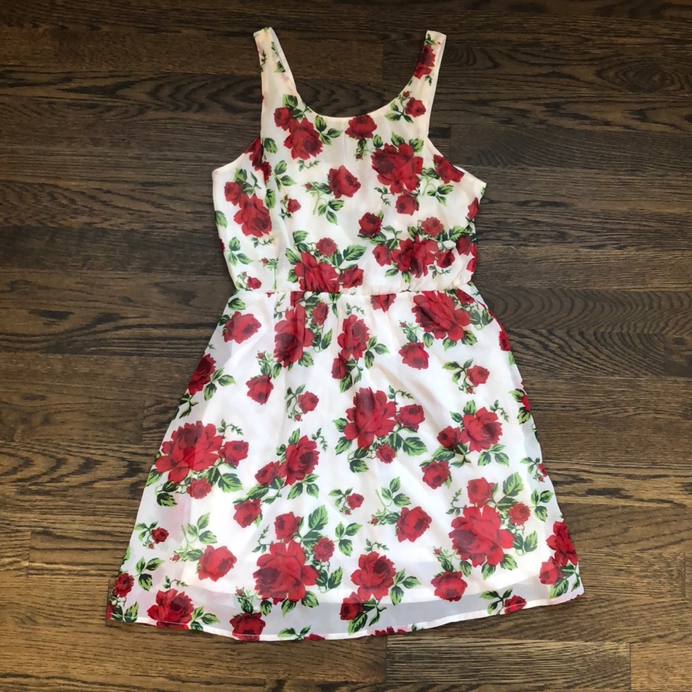 Floral Summer Dress with Cutout Back